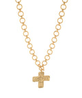 Hammered Cross Necklace