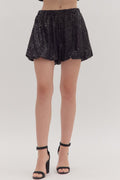 Sequin Black Shorts
