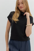 Solid knit mock neck pullover top