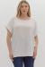 Scoop-neck turned-up short sleeve pullover top