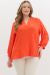 Solid 3/4 sleeve v-neck top