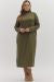 Solid long sleeve midi dress