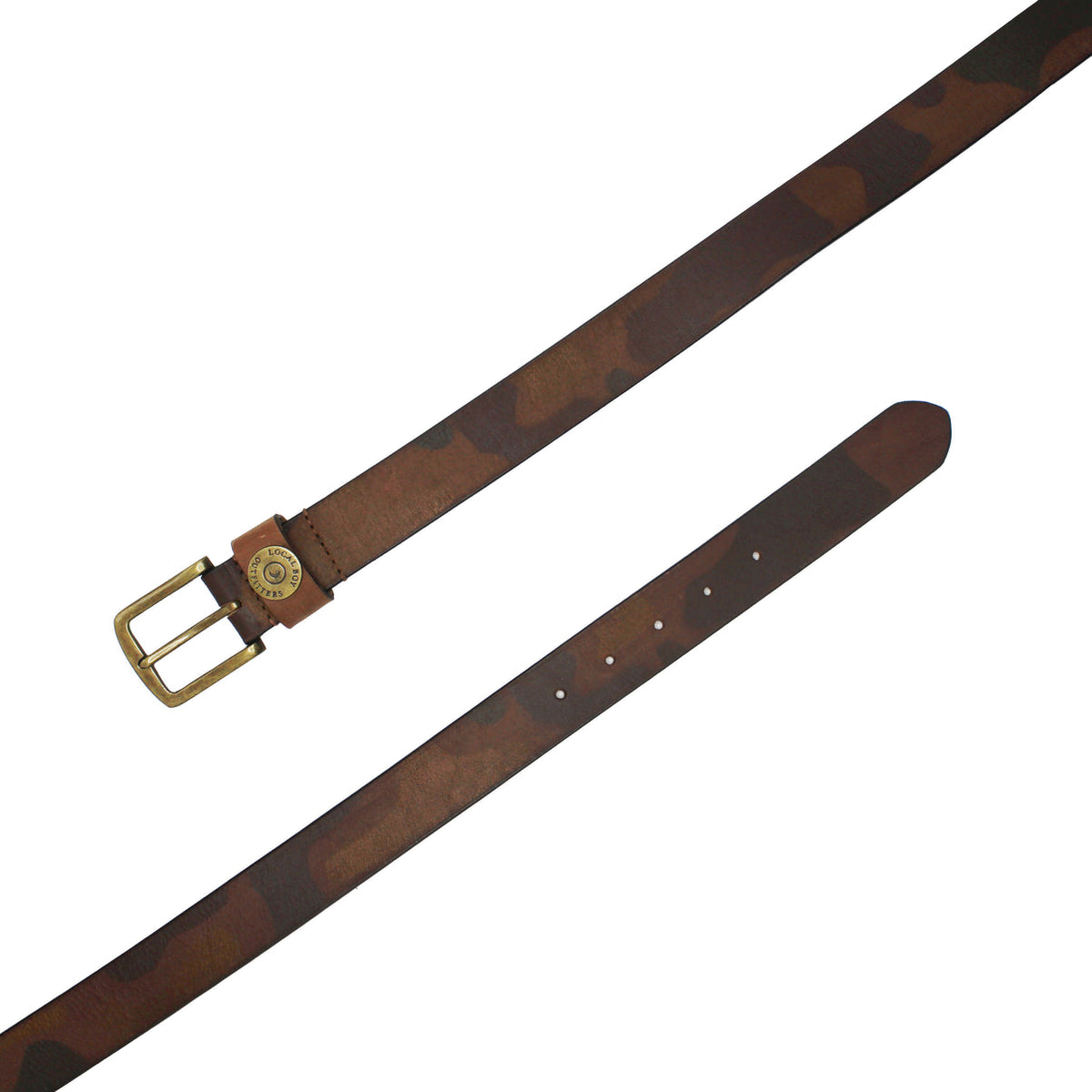 Printed leather belt - old school camo
