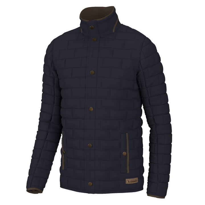 Mens Brick Quilted Jacket - Navy