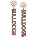 Bulldog Pearl Cluster Drop Earring