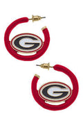 Georgia Bulldogs Enamel Hoop Earring