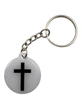 Tap To Pray™ White Cross Keychain