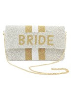 BRIDE Large Silver Beaded Purse