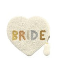 BRIDE White Beaded Heart Coin Purse