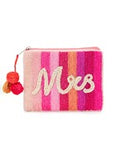 Mrs Pink Bead Striped Coin Purse