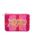 XOXO Pink Striped Coin Purse