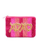 XOXO Pink Striped Coin Purse