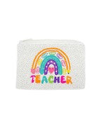 Teacher Rainbow Beaded Coin Purse