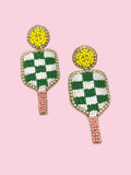 Beaded Pickle Ball Paddle Earring