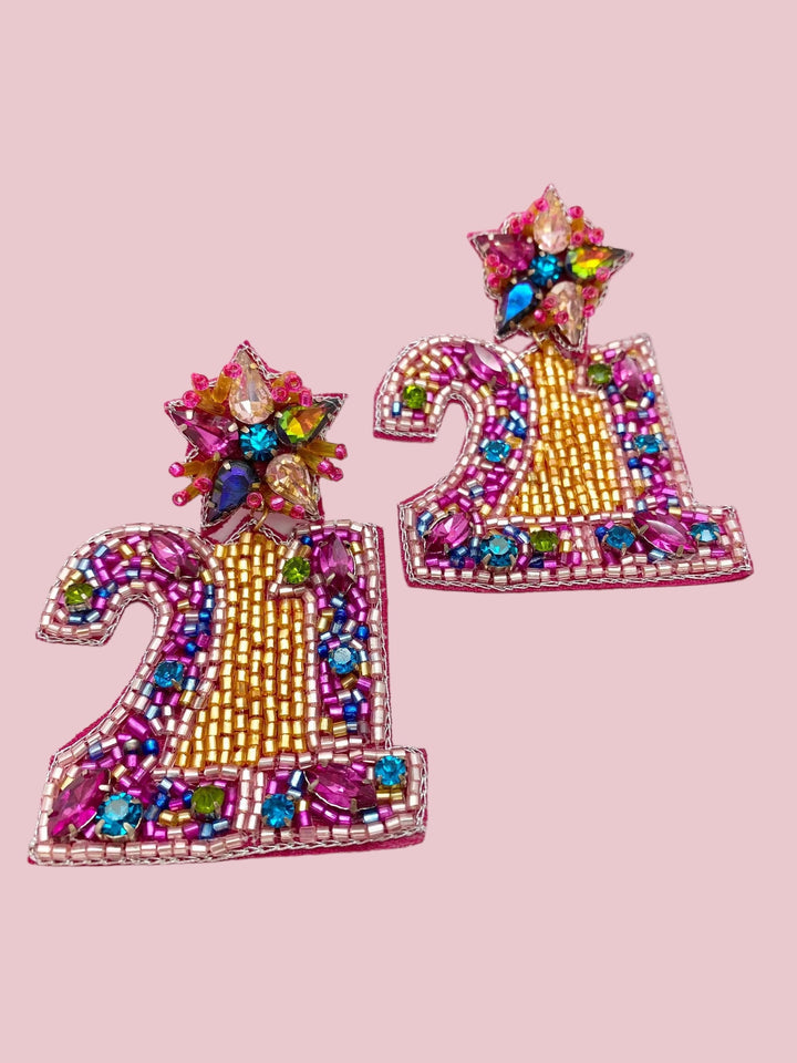 Jeweled Birthday Earrings