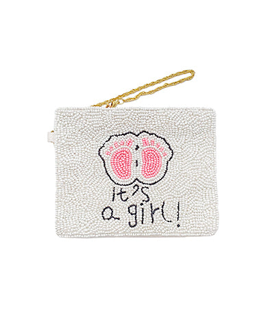 Gender Reveal Beaded Coin Purse