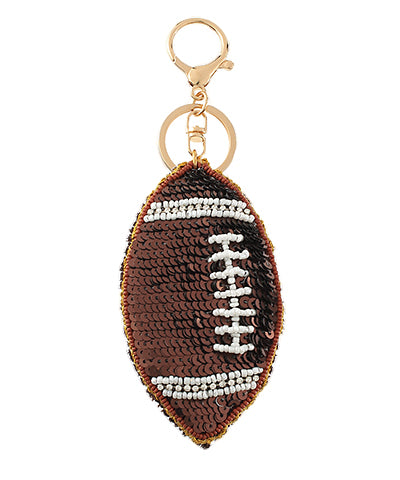 Sports Bedazzled Puff Keychain