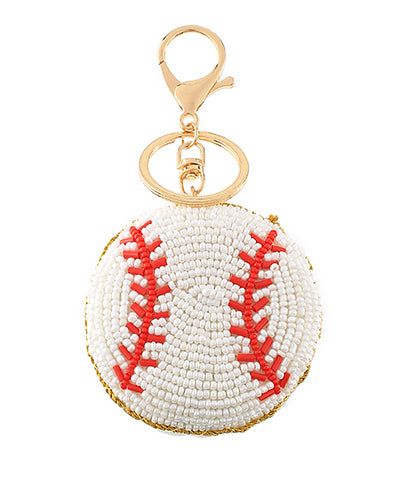 Sports Bedazzled Puff Keychain