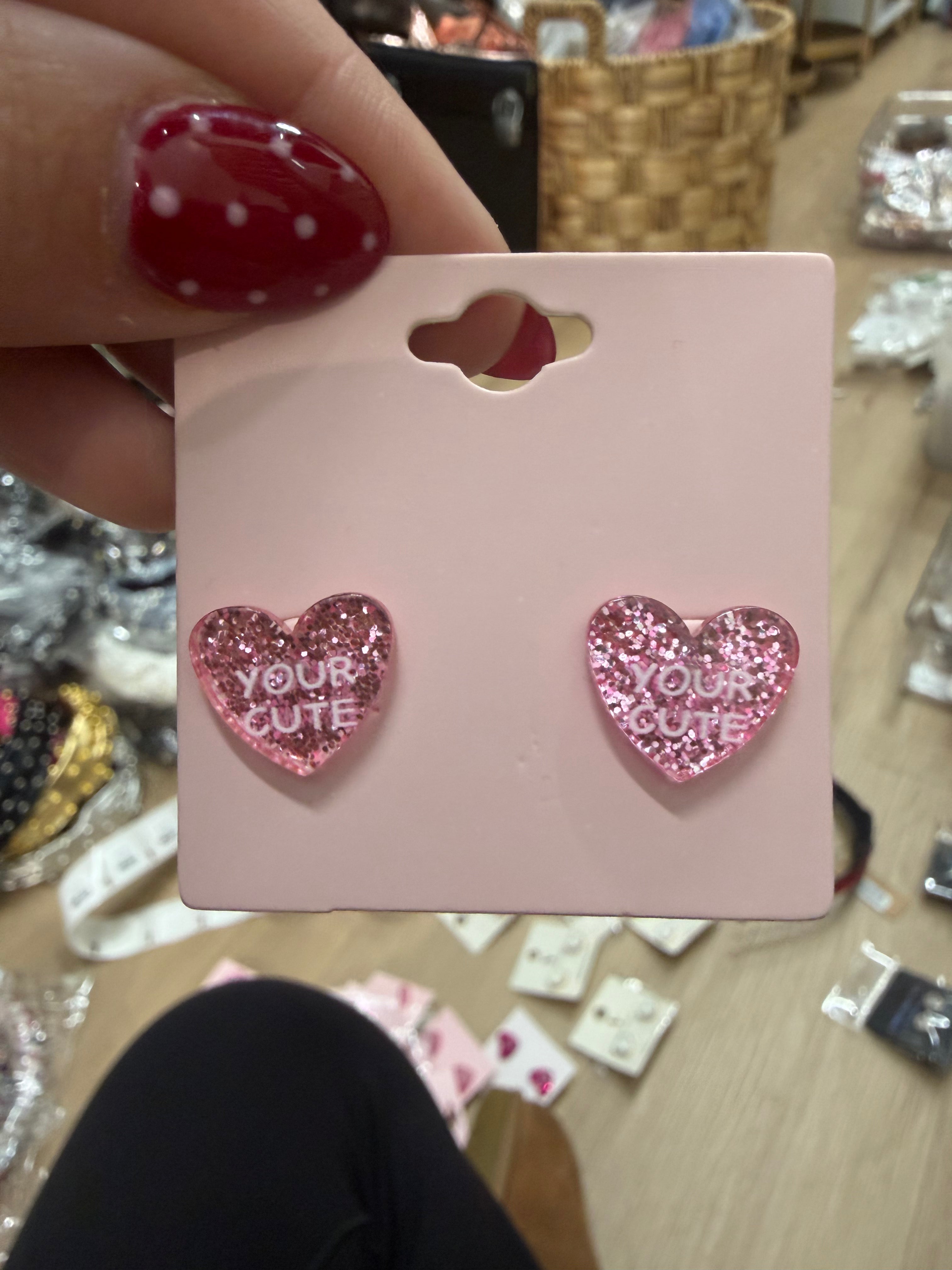 Heart Conversation Stud Earring