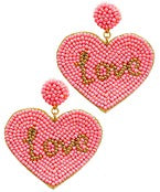 Beaded Heart Earrings