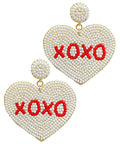 Beaded Heart Earrings