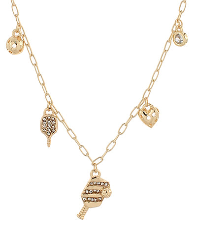 Pickleball 5 Charm Necklaces