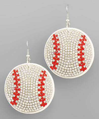 Sports Puff Crystal Earrings