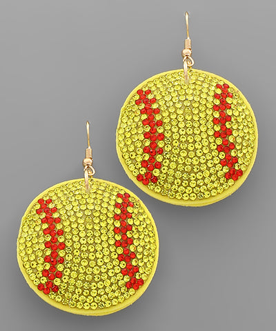 Sports Puff Crystal Earrings