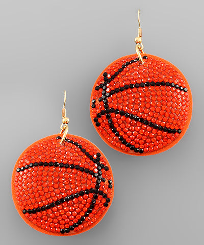 Sports Puff Crystal Earrings