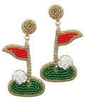 Golf Flag Beaded Earring