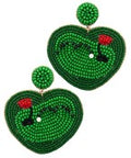 Golf Green Beaded Earring