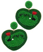 Golf Green Beaded Earring