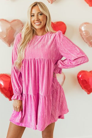 Velvet Pinky Mini Dress