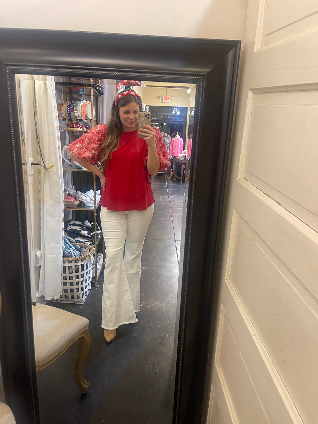 Red Hot Sequin Fringe Top